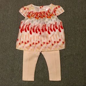Janie and Jack Pink & Coral Short Sleeve Outfit